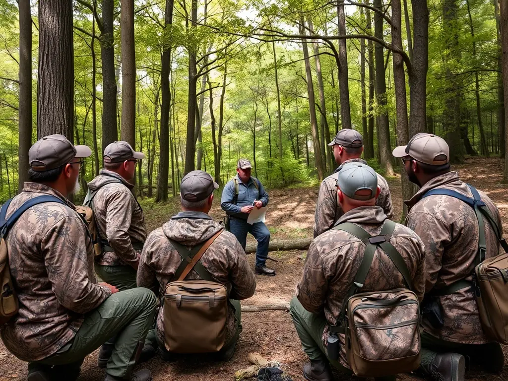 An ACCAT instructor leading a workshop on responsible hunting practices, educating members on ethical hunting techniques and wildlife management principles.